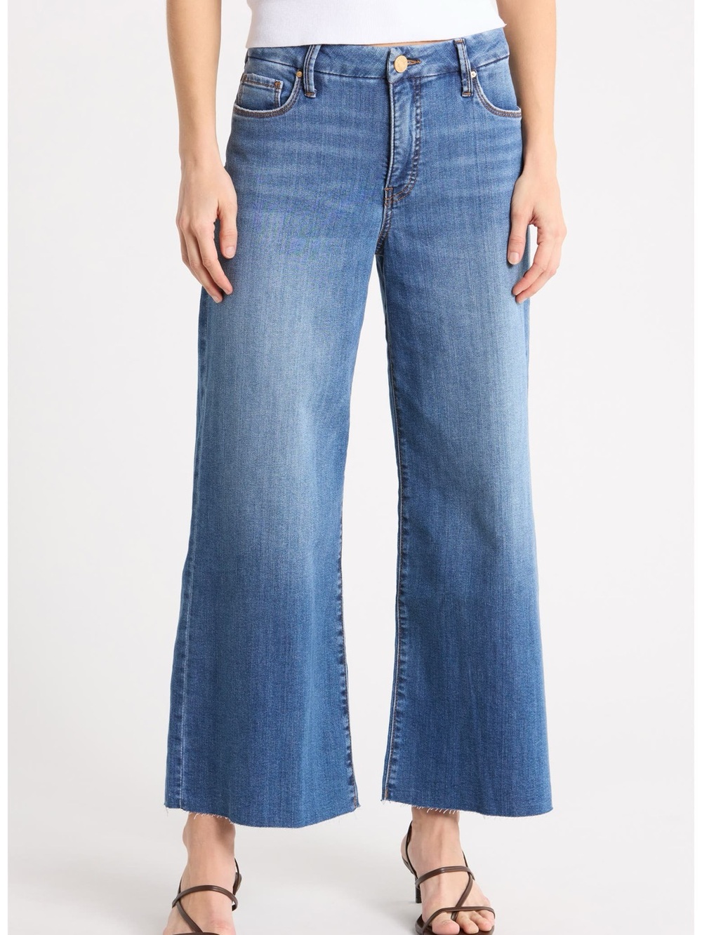 Kut from the Kloth Meg High Waist Fab Ab Wide Leg Jeans in Milestone Sz 6